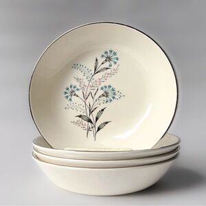 Vintage 4 Taylor Smith Taylor Cereal/Soup Bowls 40s Bachelor Button Versatile